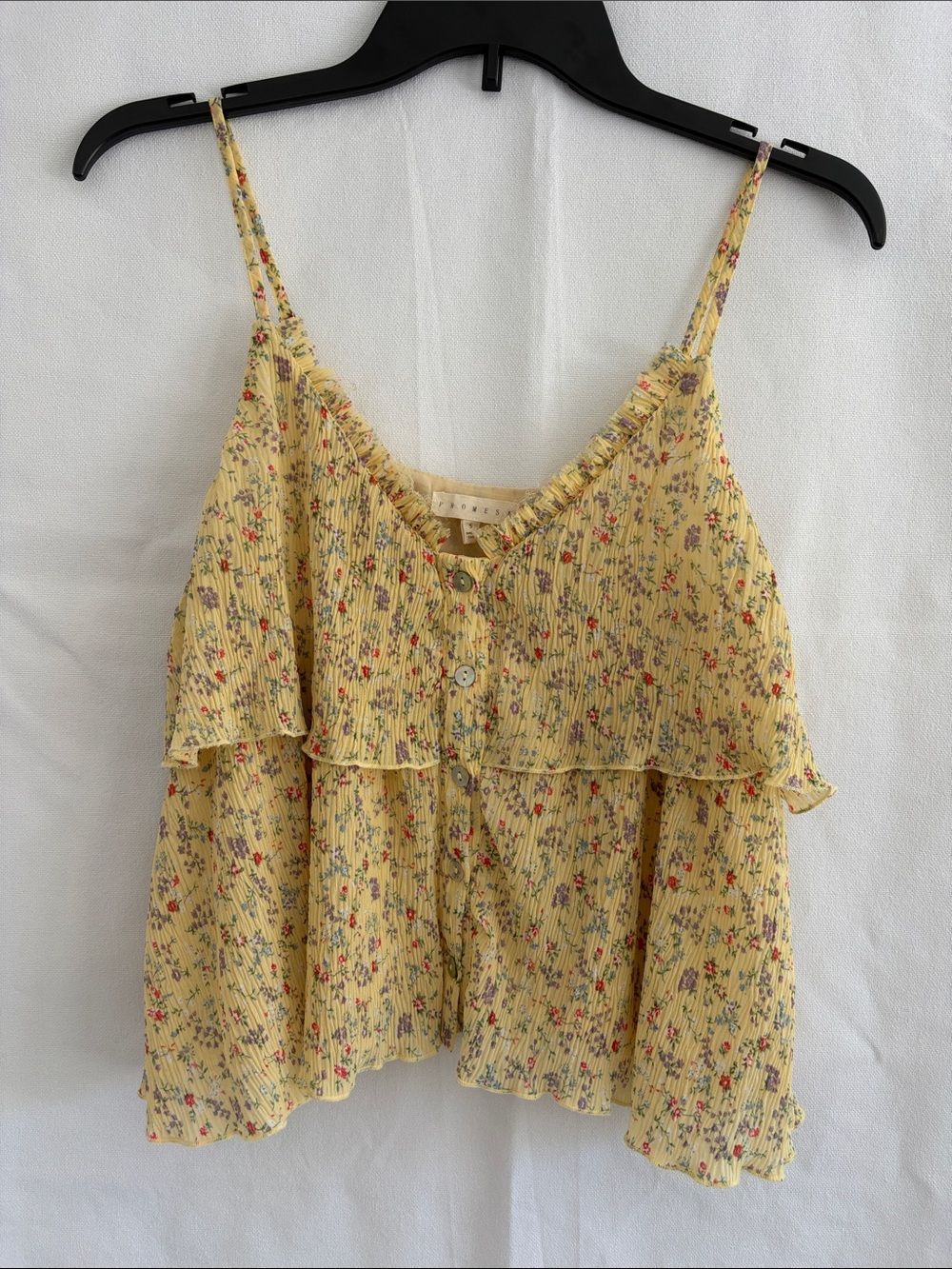 Promesa Yellow Floral Ruffle Camisole, small
